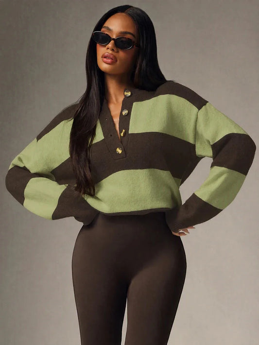 Oversized sweater met knopen