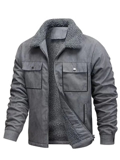 Puffer jacket met plush lining