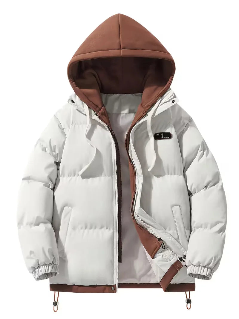 Oversized puffer jacket met capuchon