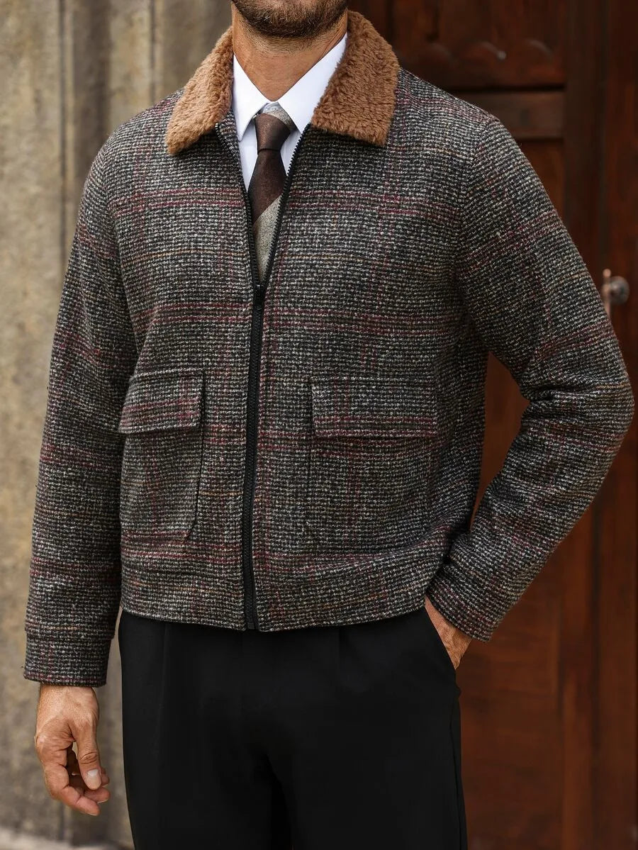 Bomberjack met collared neckline