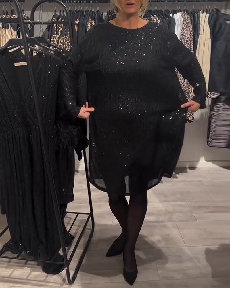 Christmas Sequin Dress with Open Back