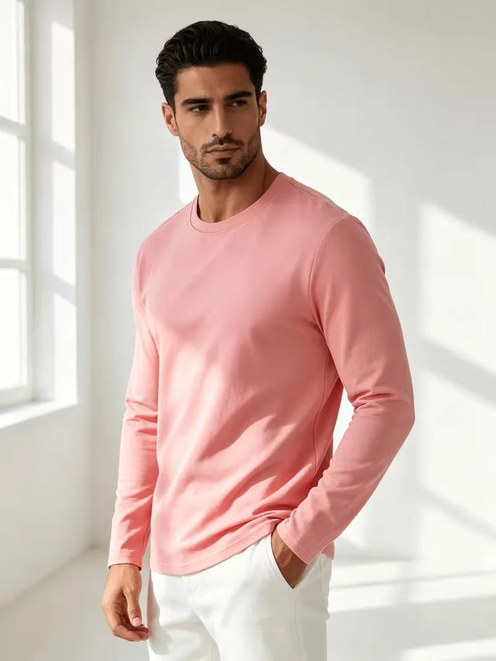 Longsleeve slim fit met crew neckline