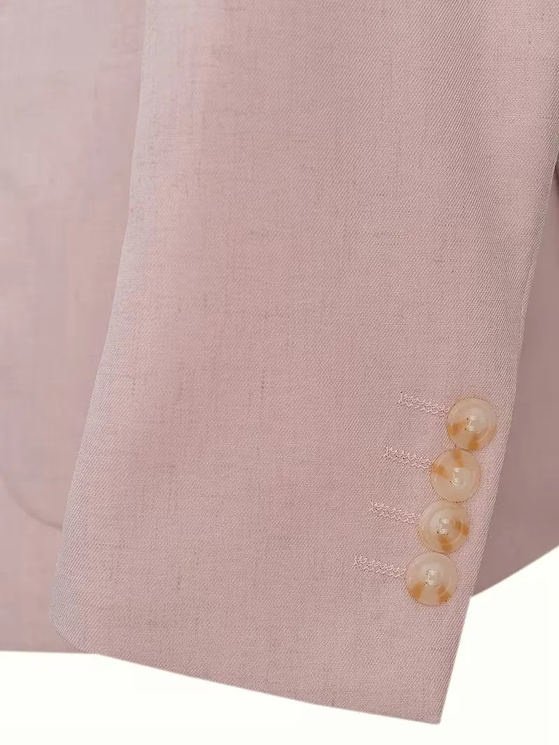 Blazer met V-hals en knopen