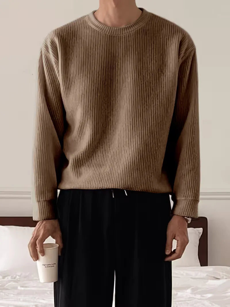 Trui met ribbelstructuur en crew neckline