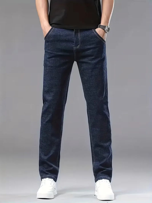 Straight jeans met zichtbare stiksels