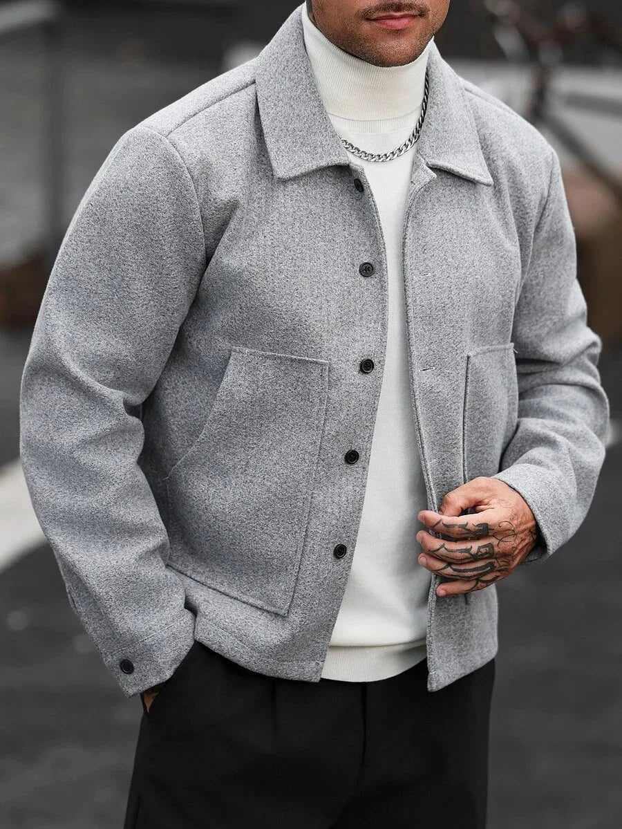 Bomberjack met collared neckline