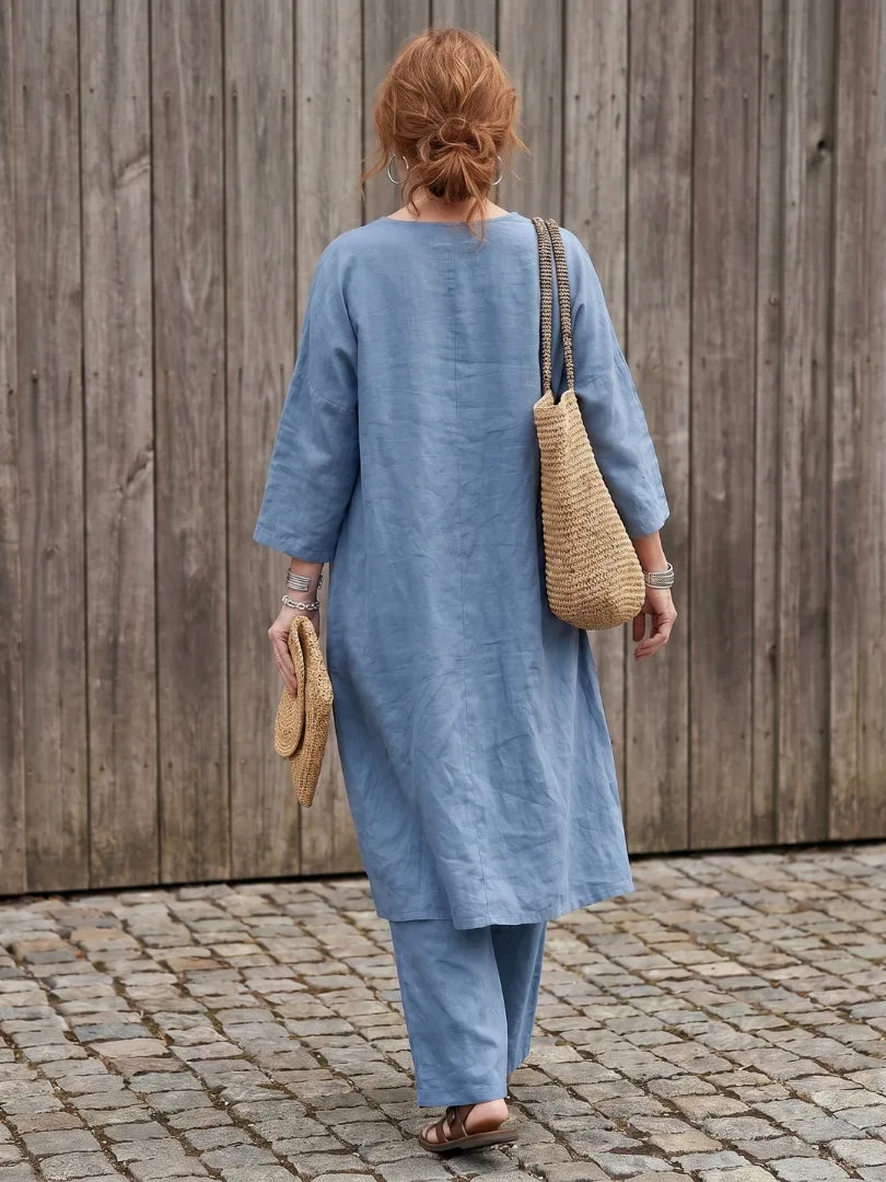 Set met oversized top en wijde broek