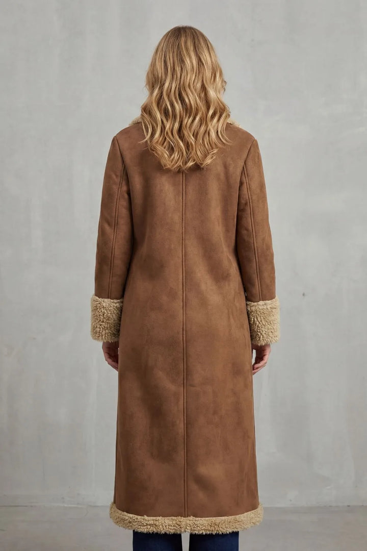 Lange winterjas met shearling