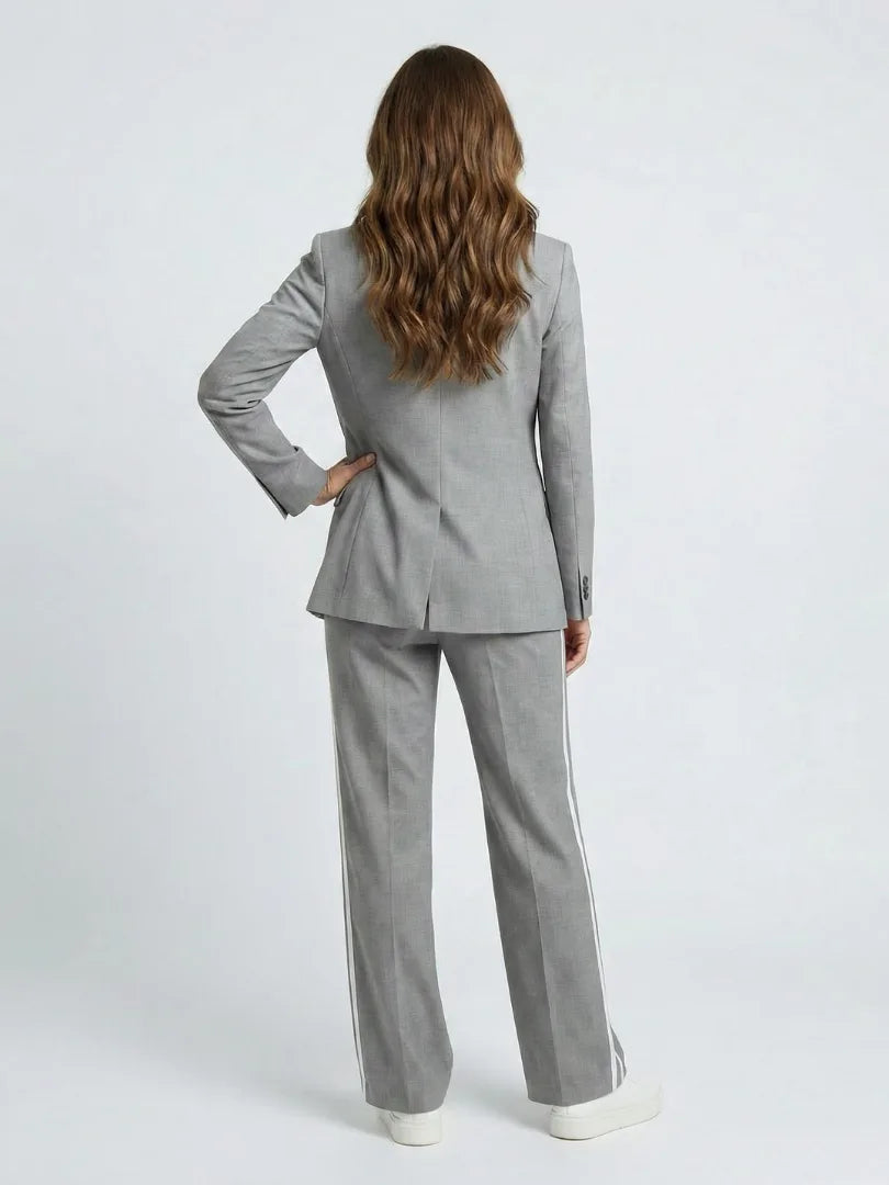 Tweedelig pak met blazer en brede broek