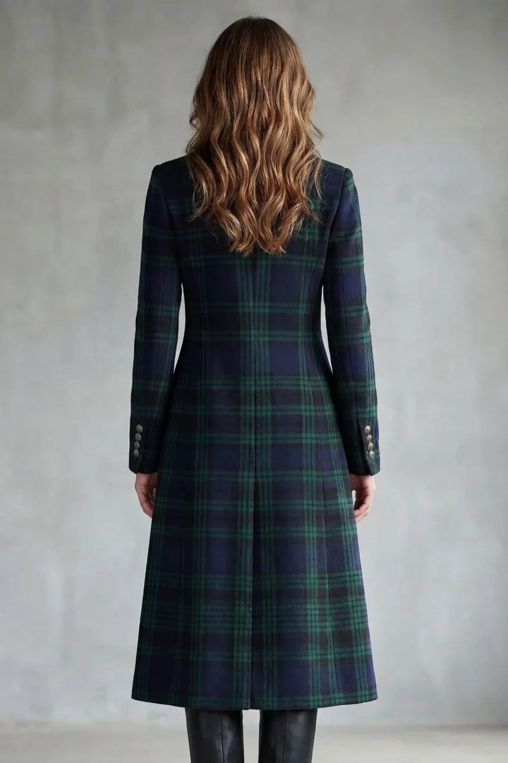 Lange jas met Highland check