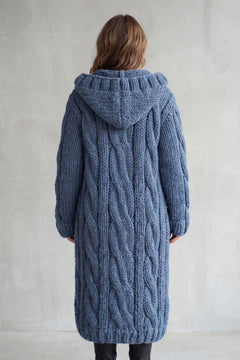 Oversized kabel gebreide cardigan