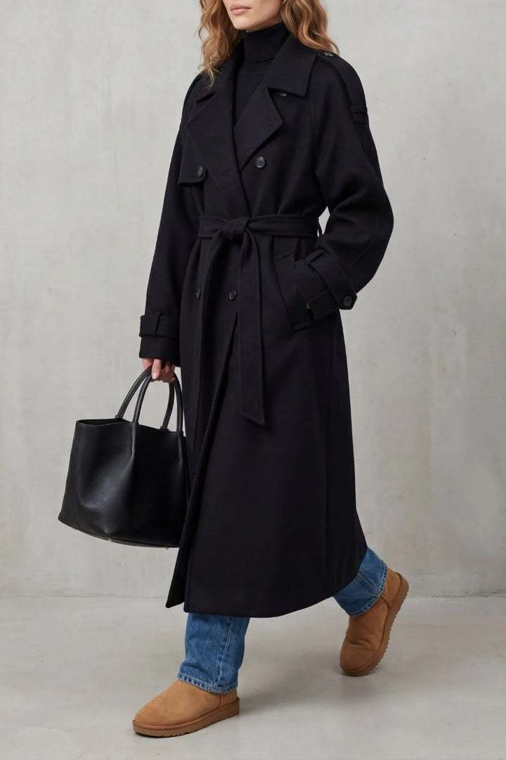 Oversized wollen trenchcoat