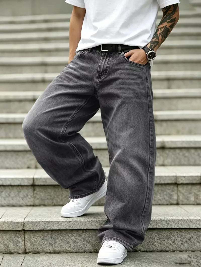 Loose fit jeans met meerdere zakken