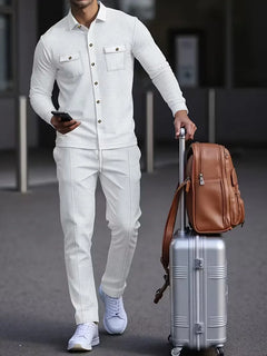 Lounge set met button-up cardigan