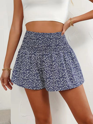 Short met hoge taille en bloemenpatroon