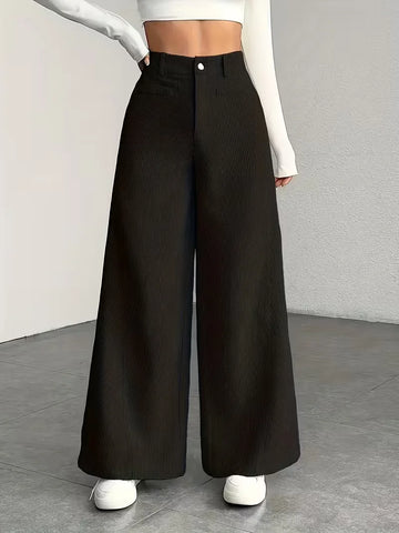 Wide leg broek met hoge taille