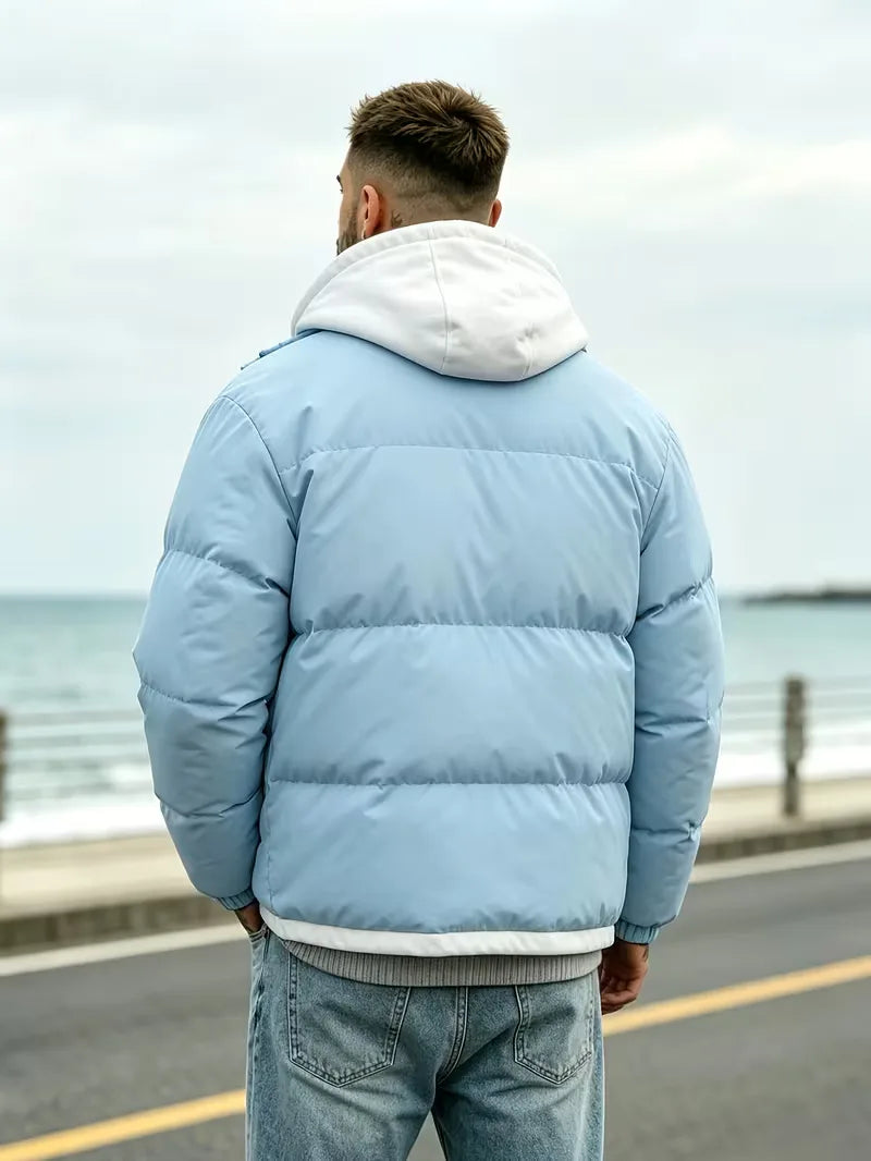 Oversized puffer jacket met capuchon
