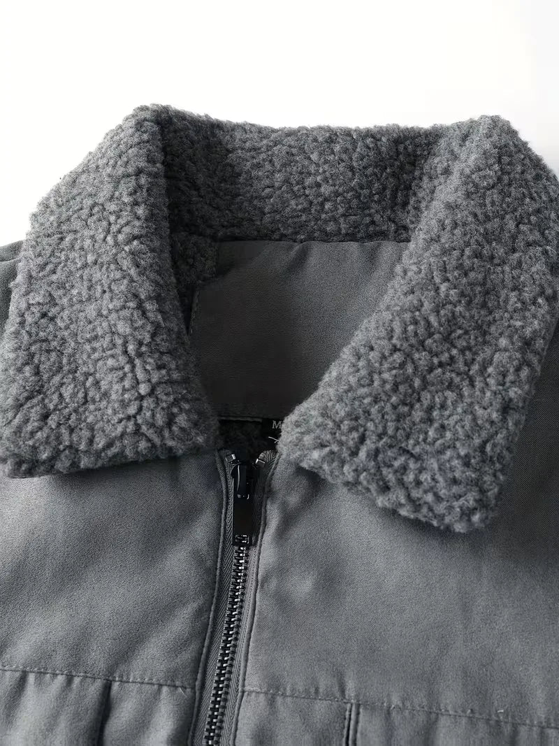 Puffer jacket met plush lining