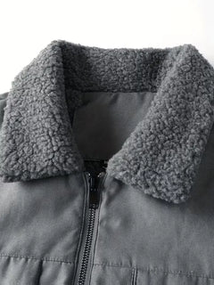 Puffer jacket met plush lining