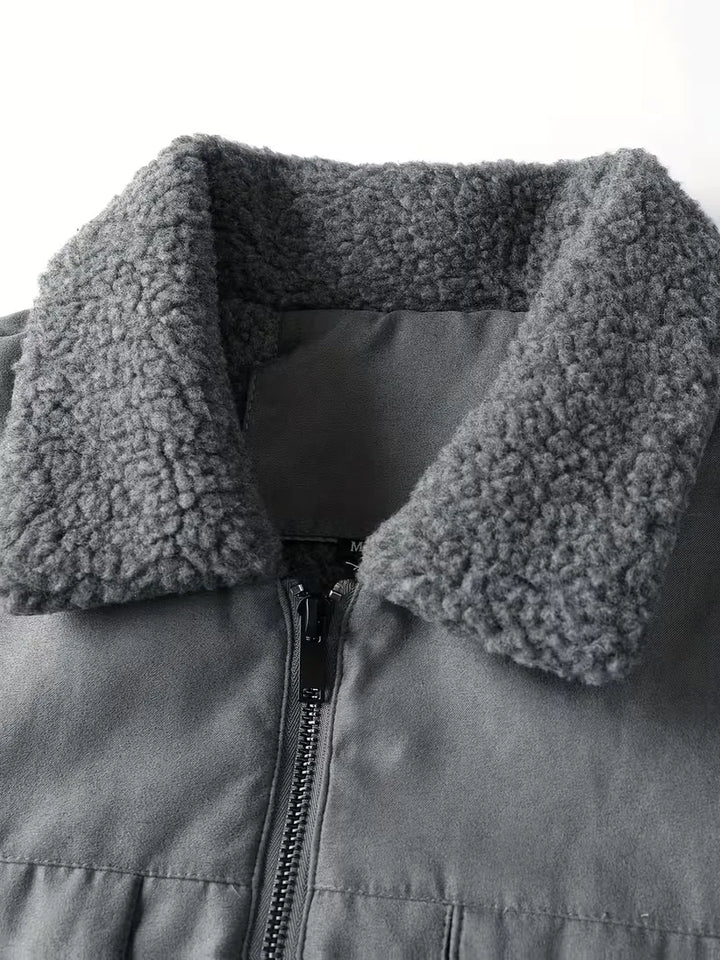 Puffer jacket met plush lining