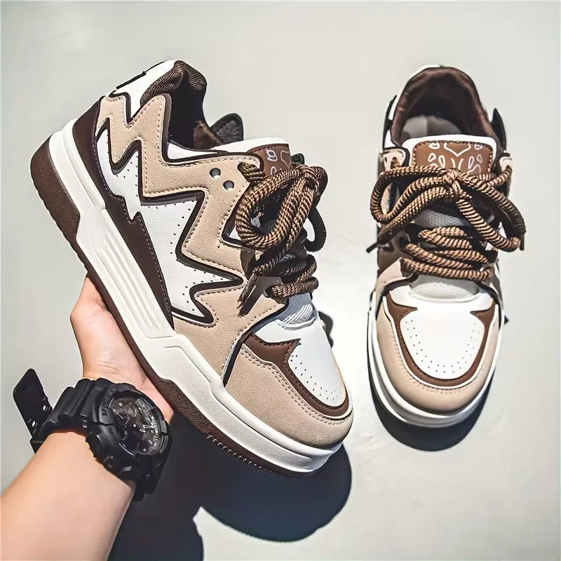 Lage sneakers met zigzag patroon