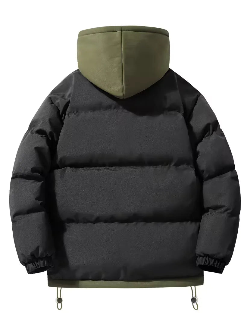 Oversized puffer jacket met capuchon