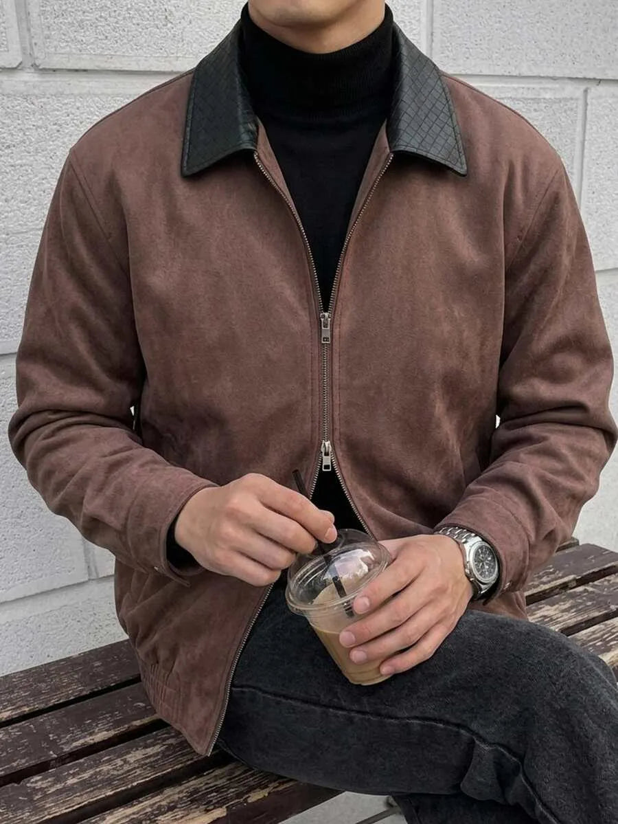 Bomberjack van bruin suede