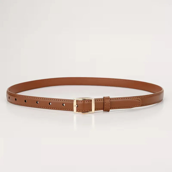Slim casual riem met vierkante gesp