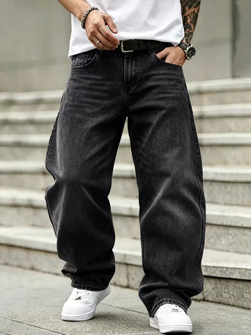 Loose fit jeans met meerdere zakken