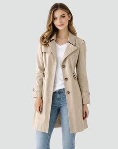 Trenchcoat slim fit met ceintuur
