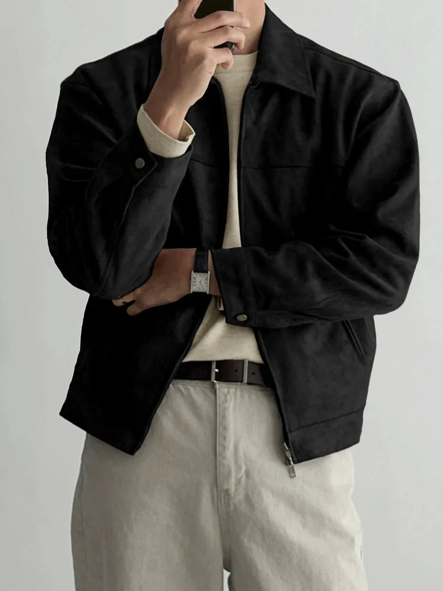 Bomberjack van bruin suede