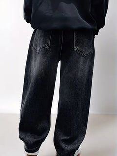 Loose fit jeans met wide leg