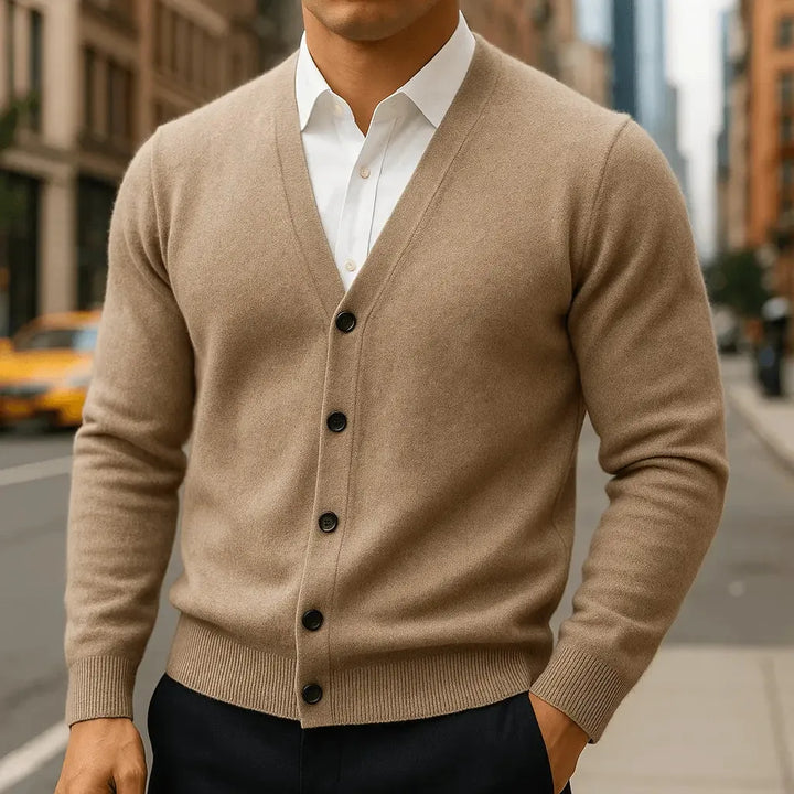 Cardigan van cashmere met V-hals