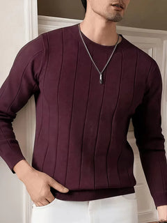 Ribbed sweater met ronde hals