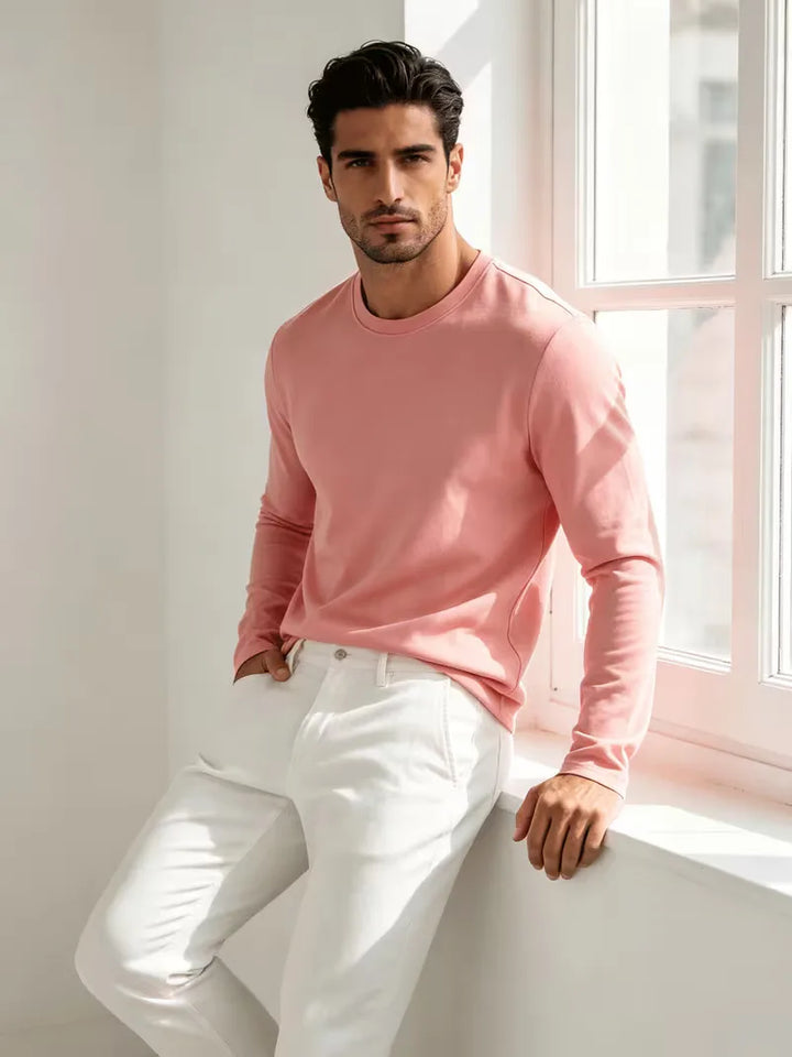 Longsleeve slim fit met crew neckline