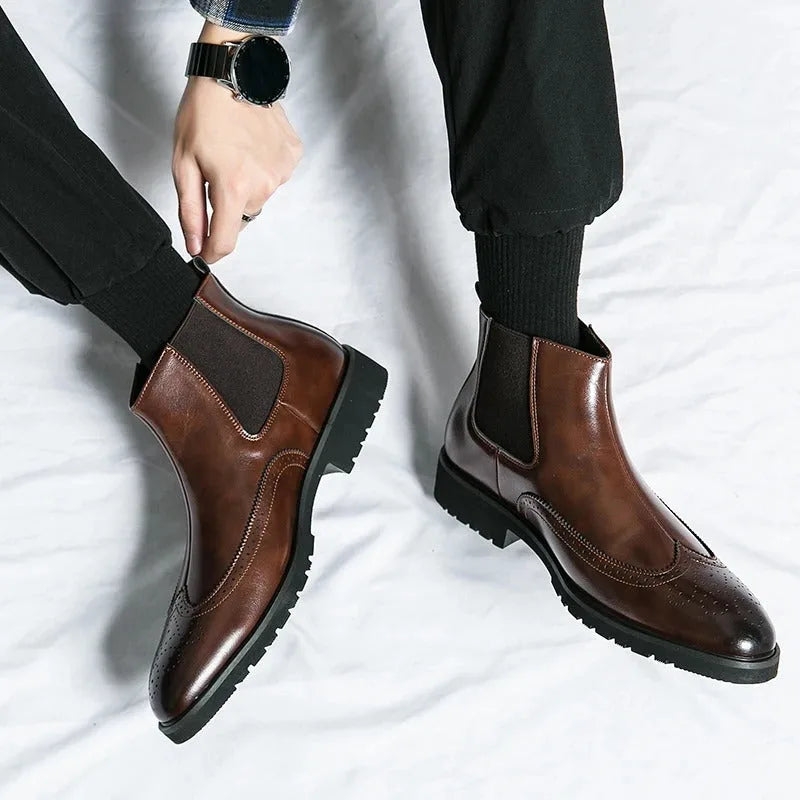 Chelsea boots met brogue detailing