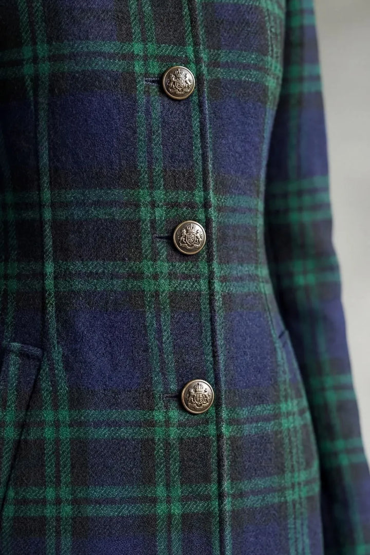 Lange jas met Highland check