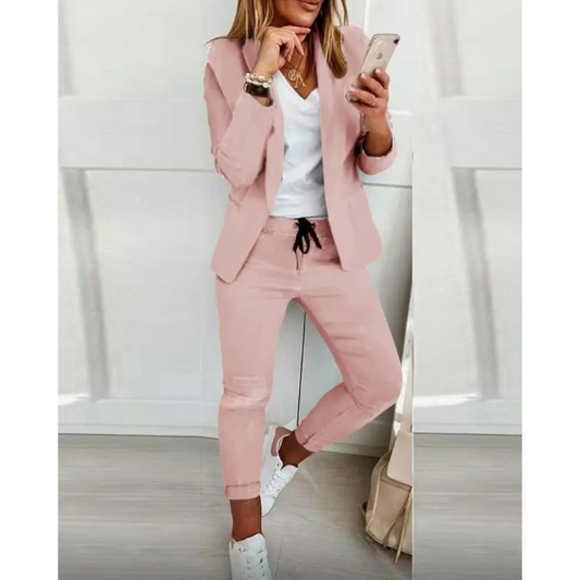 Stijlvolle Slim-fit Blazer en Broek Set - Comfort en Duurzaamheid