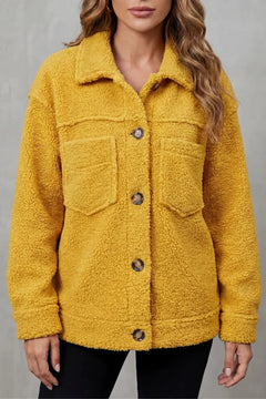 Fleece jas met knopen en zakken