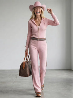 Jumpsuit met rits en capuchon