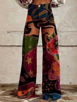 Wijde broek met kleurrijke print