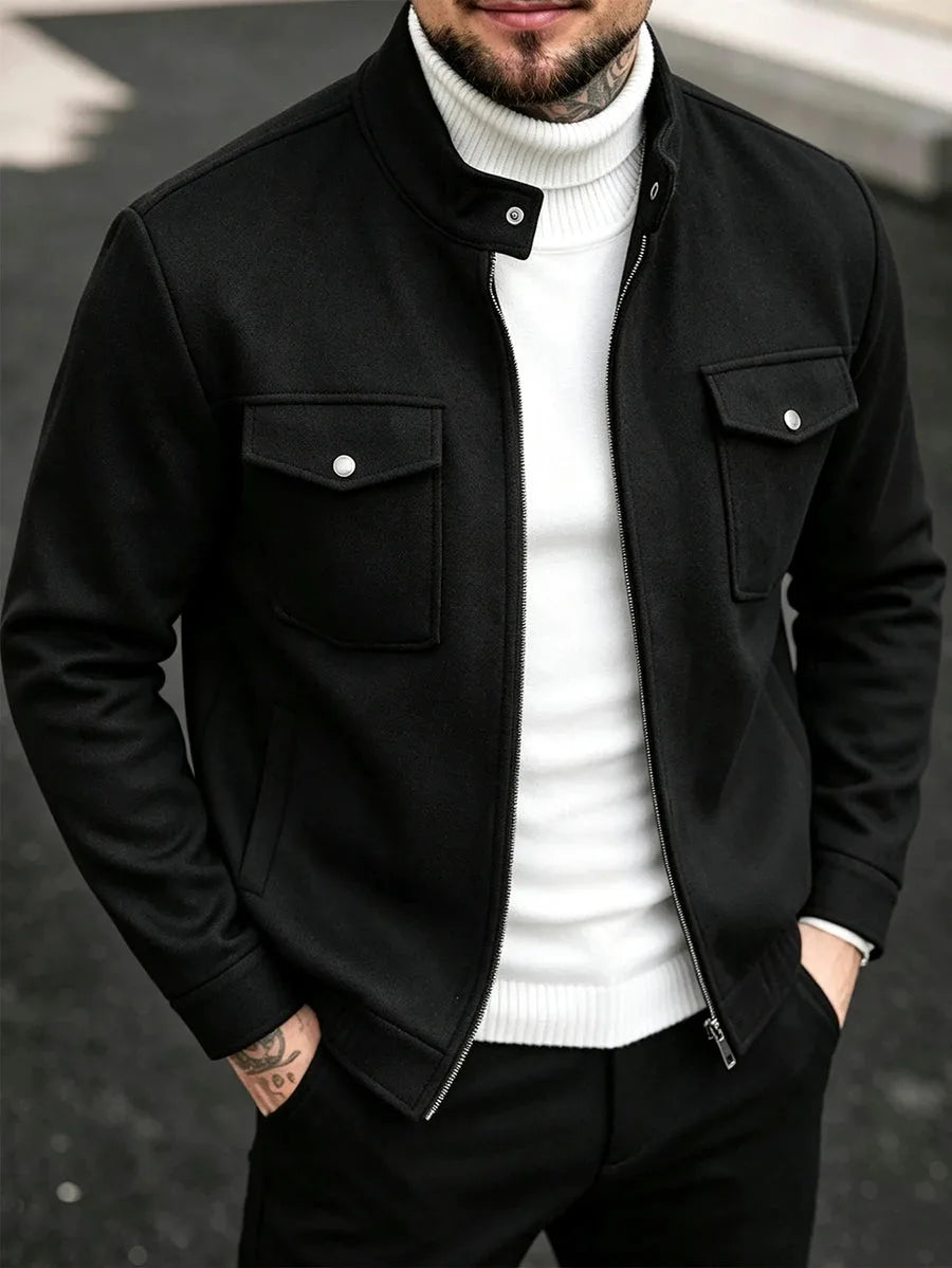 Bomberjack met collared neckline
