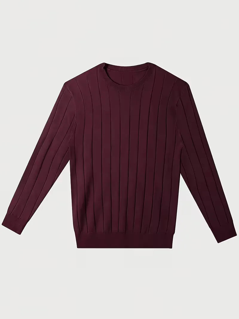 Ribbed sweater met ronde hals