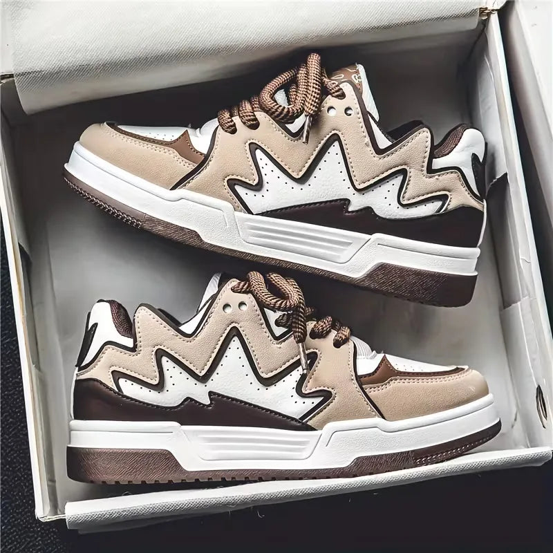 Lage sneakers met zigzag patroon