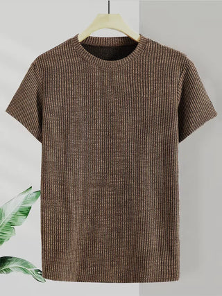 Casual heren T-shirt met jacquard patroon