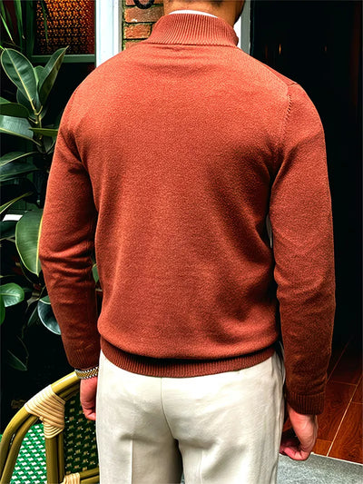 Trui met kraag en half-zip