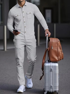 Lounge set met button-up cardigan