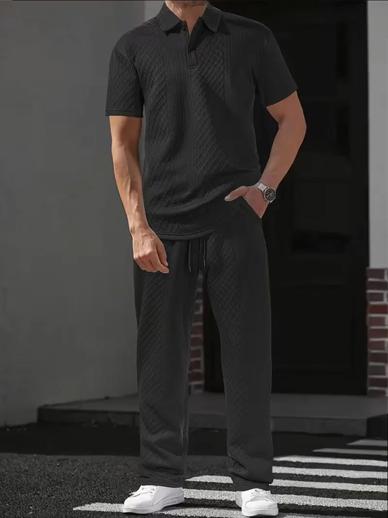 Lounge set met polo en broek