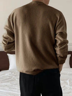 Trui met ribbelstructuur en crew neckline