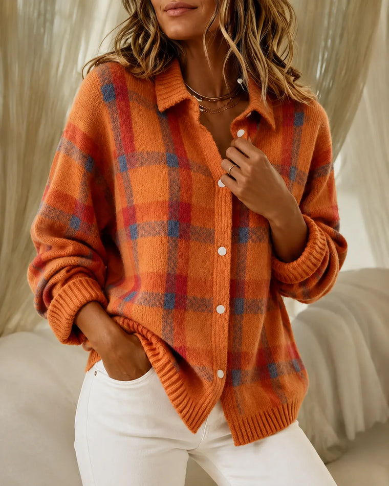 Cardigan met ruit en knopen